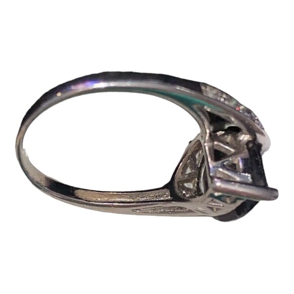 Ring Size 8.5 Blue Sapphire CZ Cubic Zirconia Sterling Silver 925 - Picture 6 of 10